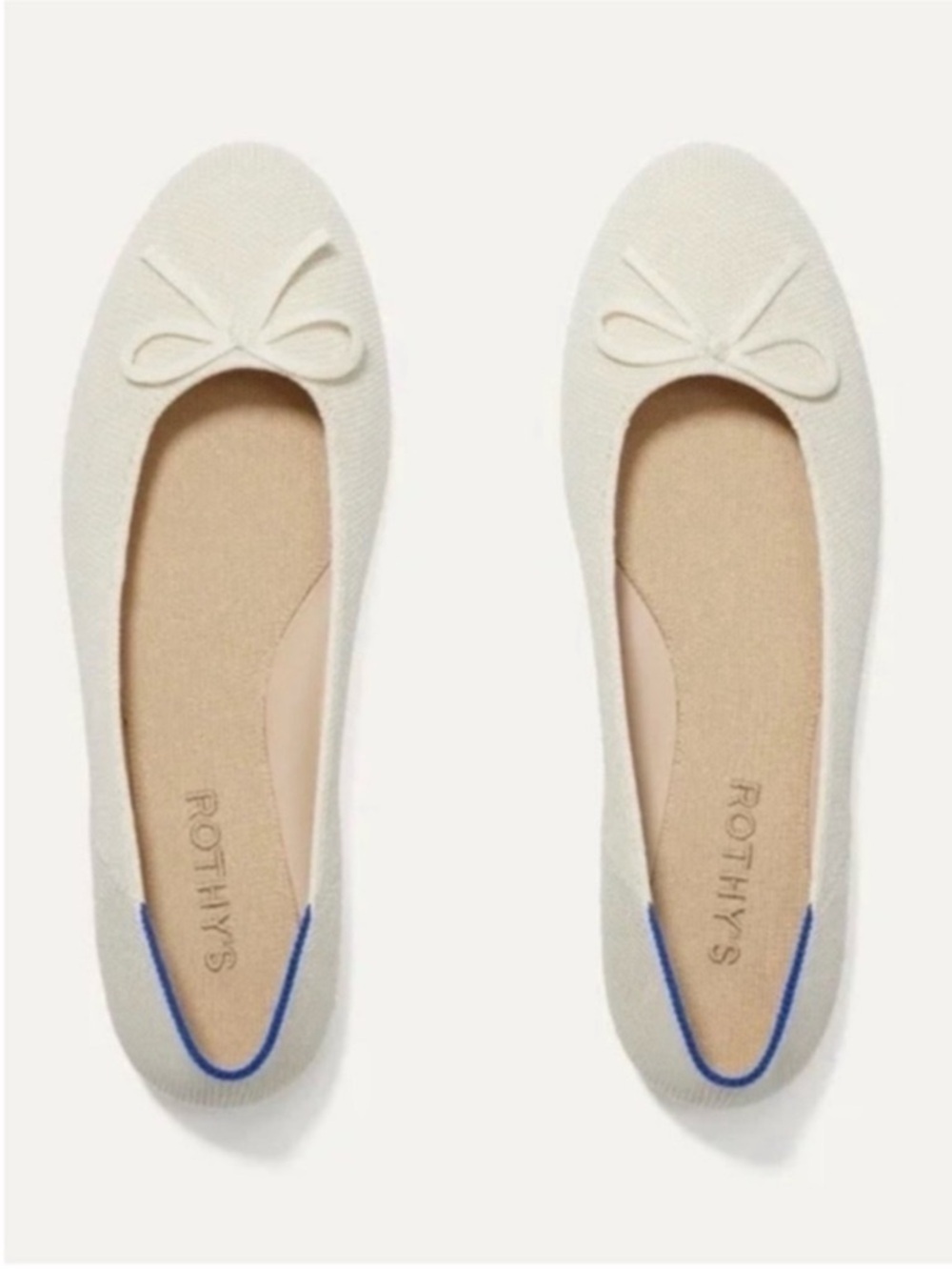 Rothy’s The Ballet Flat Gardenia Knit Flats NIB Women’s 12.5 New Box